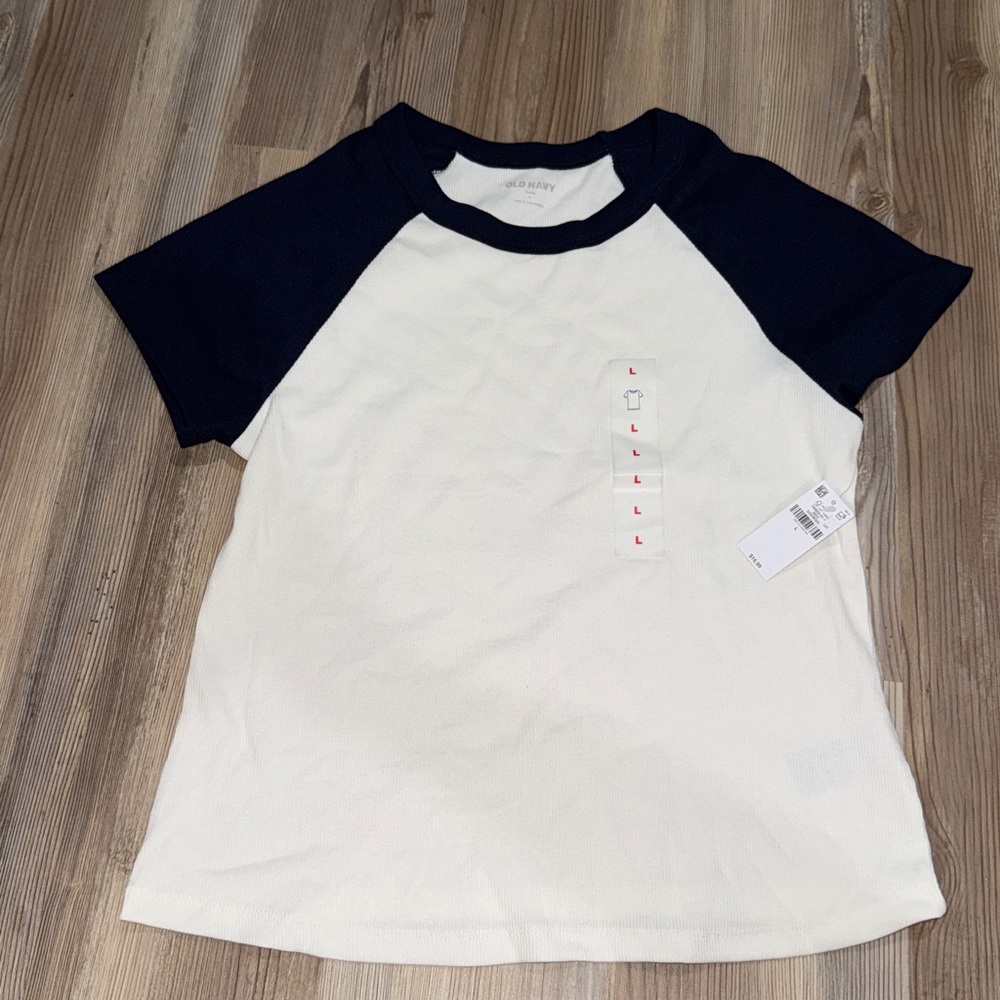 White and Black Raglan T-Shirt